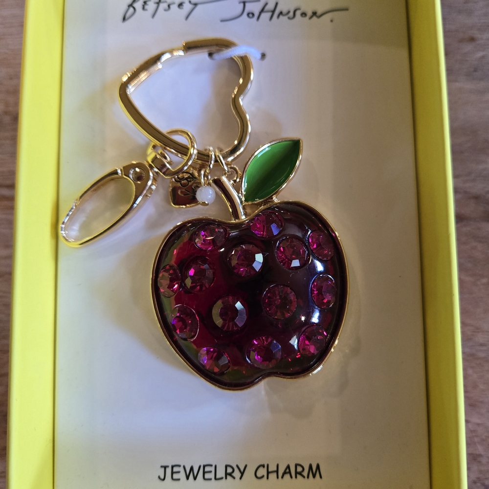 Betsey Johnson Gold and Purple Apple Charm